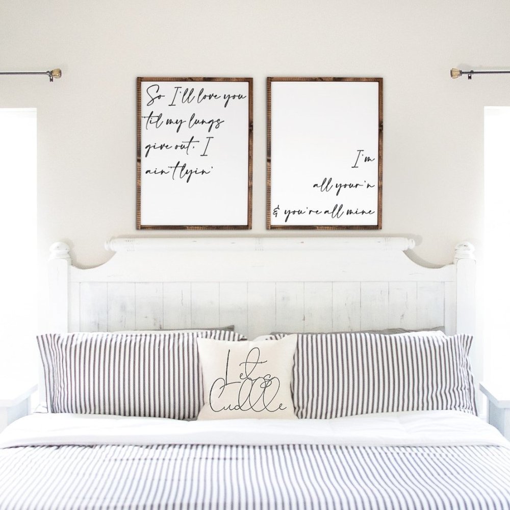 All Your'n Tyler Childers Lyrics Wall Decor | Set of 2 Framed Canvas Signs